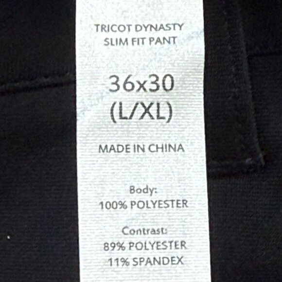 SKYR Men's Tricot Dynasty Slim UPF 4-Way Stretch Anti Odor Black Pants 36x30 NWT - Picture 6 of 10